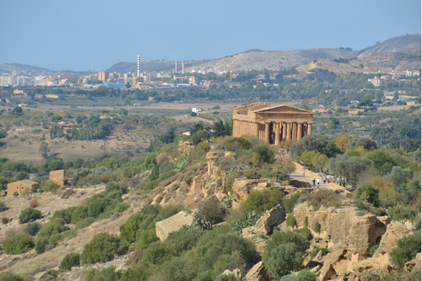 vallée des temples vue d’ensemble sicile vallée des temples agrigente vue panoramique